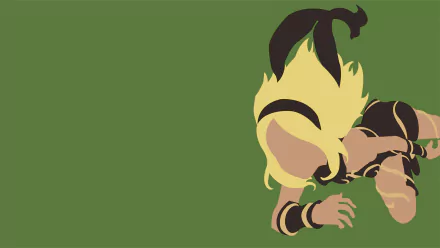 Minimalist HD desktop wallpaper featuring a stylized character from the video game Gravity Rush against a green background.