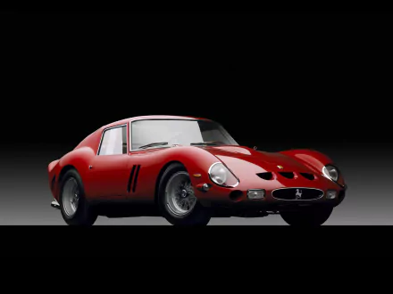 Red Ferrari 250 GTO vehicle centered on a dark gradient backdrop — HD PC desktop wallpaper and background.