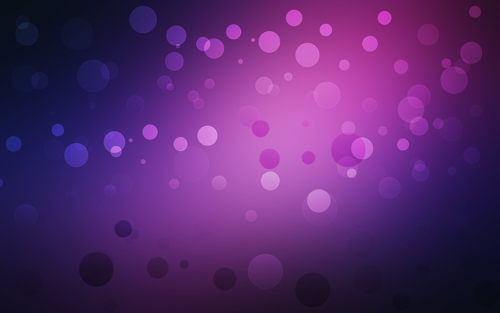 Abstract purple bokeh design with soft glowing circles in varying shades, creating an HD PC desktop wallpaper background.