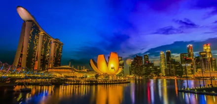Singapore art science museum man made Marina Bay Sands HD Desktop Wallpaper | Background Image