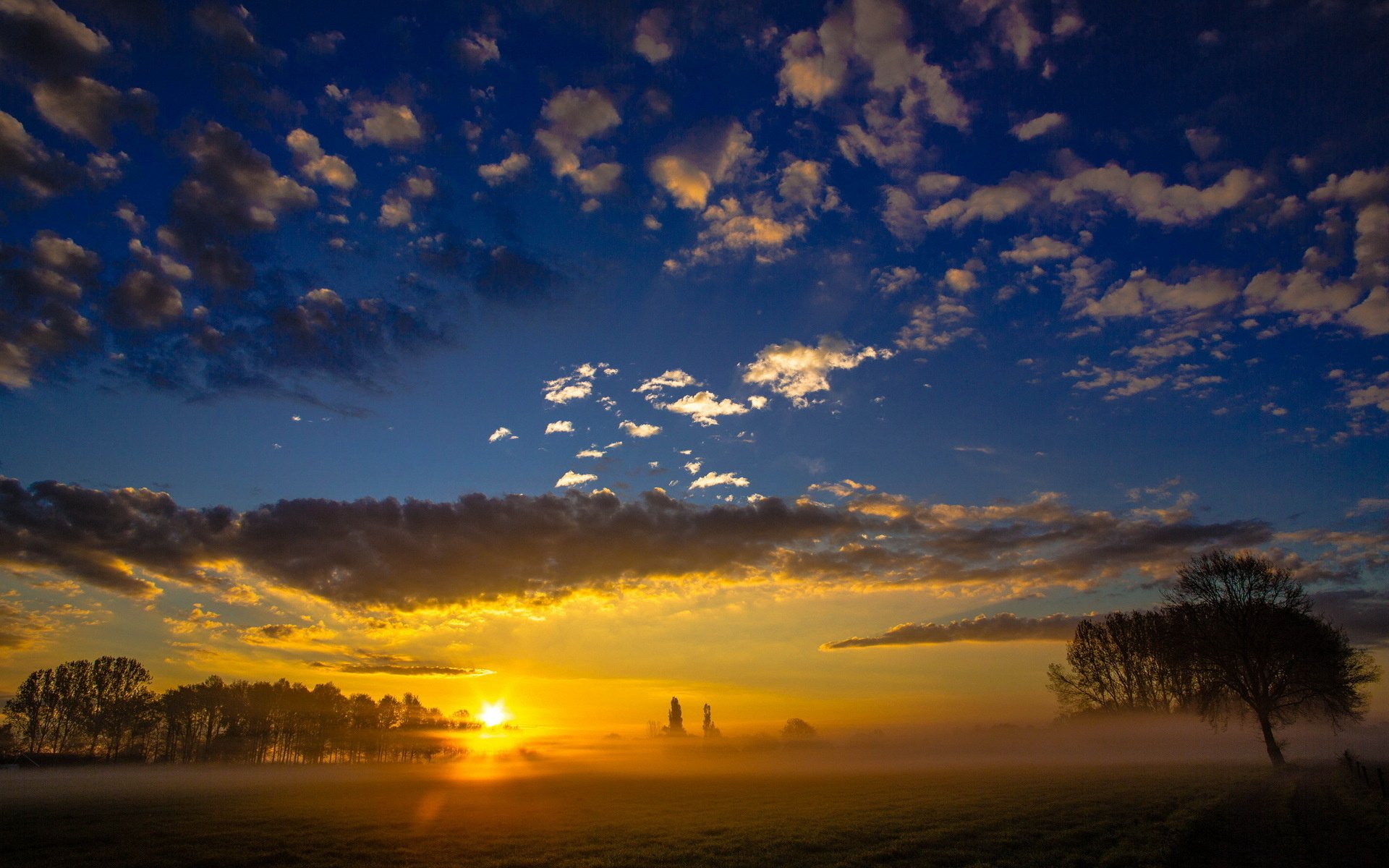 Golden Mist Sunset — HD Nature Wallpaper | 1920x1200 | Wallpaper Abyss