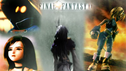 HD PC desktop wallpaper featuring characters from the video game Final Fantasy IX, showcasing a blend of fantasy and action elements in vibrant detail.