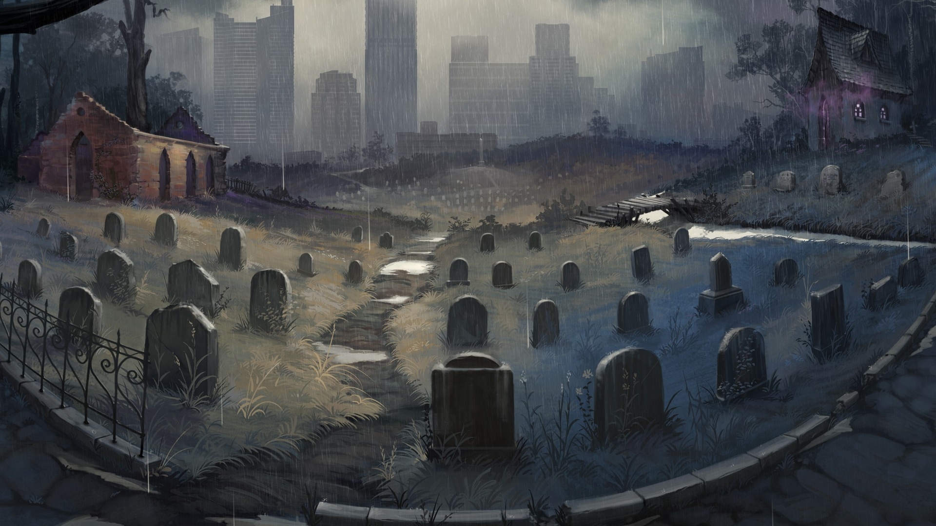 Dark Cemetery HD Wallpaper | Background Image