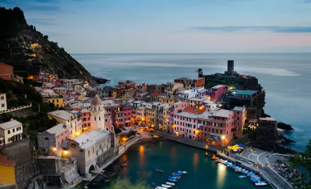Italy Liguria cinque terre man made Vernazza HD Desktop Wallpaper | Background Image