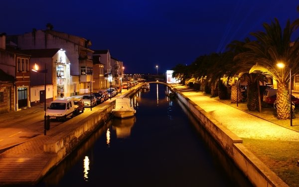 Man Made Aveiro Towns Portugal Noturno HD Wallpaper | Background Image