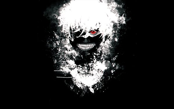 Anime Tokyo Ghoul Ken Kaneki White Hair Red Eyes Mask Teeth HD Wallpaper | Background Image