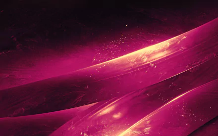 Abstract grunge HD PC desktop wallpaper: sweeping magenta and gold streaks over a dark textured background with glowing particles.