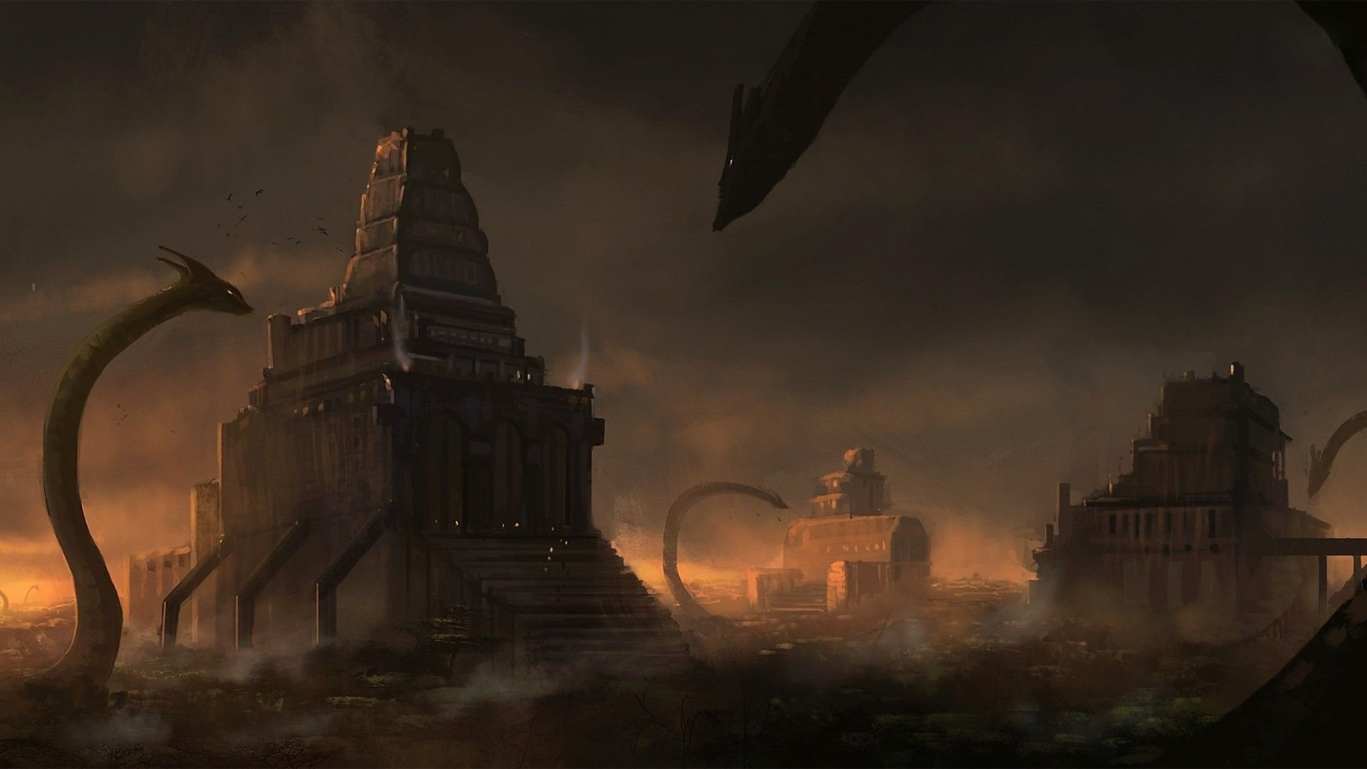 Sandworms attacking kingdom