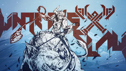 HD PC desktop wallpaper featuring Sejuani from League of Legends, depicted riding her beast with dynamic ice and weapon details in a striking video game art style.