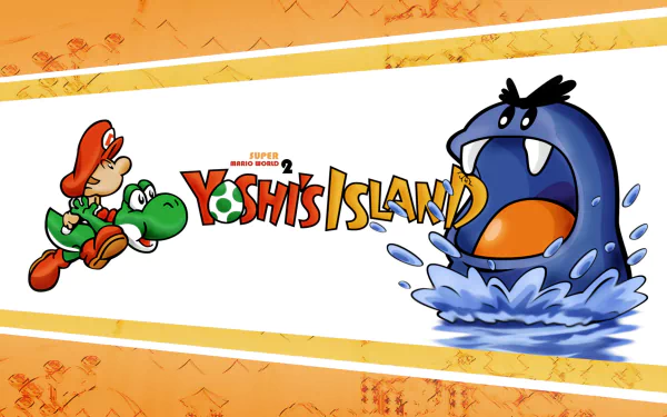 Yoshi Baby Mario video game super mario world 2: yoshi's island HD Desktop Wallpaper | Background Image