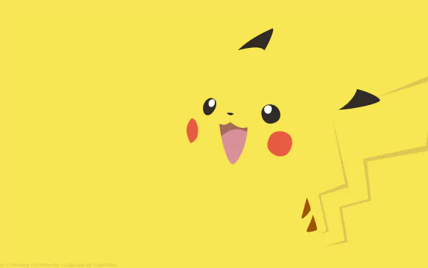 Bright yellow HD wallpaper featuring Pikachu from Pokémon Yellow: Special Pikachu Edition, showcasing its cheerful expression against a vibrant background.