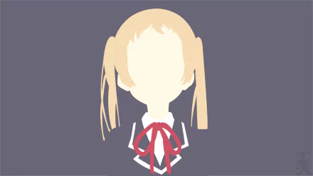 Stylized HD desktop wallpaper featuring Sanae Dekomori from Love, Chunibyo & Other Delusions, showcasing the character in a minimalist design.