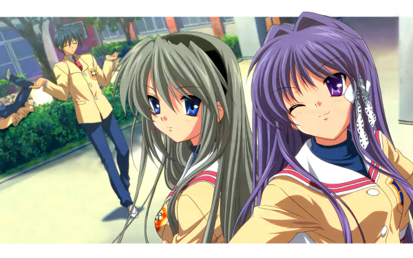 Kyou Fujibayashi Tomoya Okazaki Tomoyo Sakagami Anime Clannad HD Desktop Wallpaper | Background Image