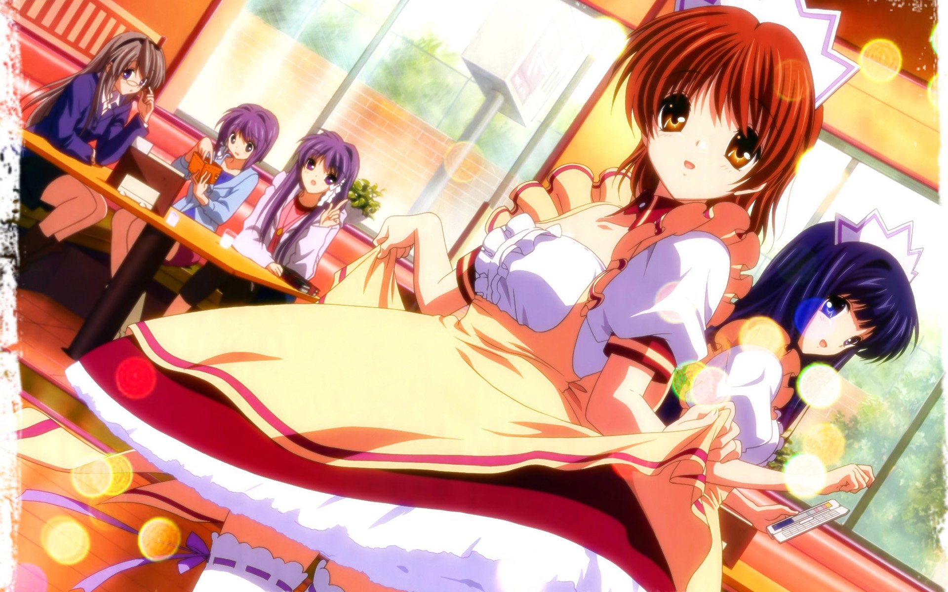 Download Rie Nishina Tomoyo Sakagami Ryou Fujibayashi Kyou Fujibayashi Nagisa Furukawa Anime Clannad HD Wallpaper