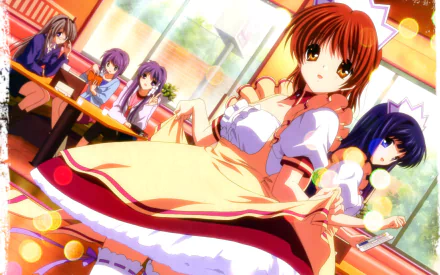 Rie Nishina Tomoyo Sakagami Ryou Fujibayashi Kyou Fujibayashi Nagisa Furukawa Anime Clannad HD Desktop Wallpaper | Background Image