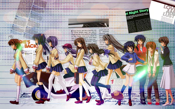 Kouko Ibuki Sanae Furukawa Misae Sagara Mei Sunohara Tomoyo Sakagami Fuuko Ibuki Yukine Miyazawa Kotomi Ichinose Nagisa Furukawa Ryou Fujibayashi Kyou Fujibayashi Anime Clannad HD Desktop Wallpaper | Background Image