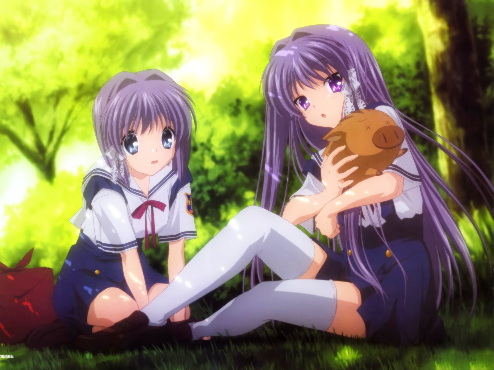Download Botan (Clannad) Ryou Fujibayashi Kyou Fujibayashi Anime Clannad Wallpaper