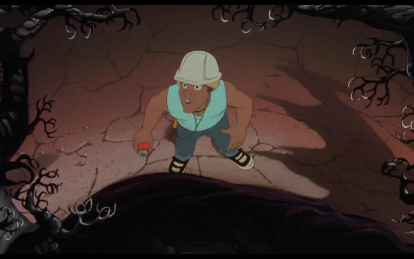HD desktop wallpaper from Ferngully: The Last Rainforest featuring an animated character in a helmet looking surprised.