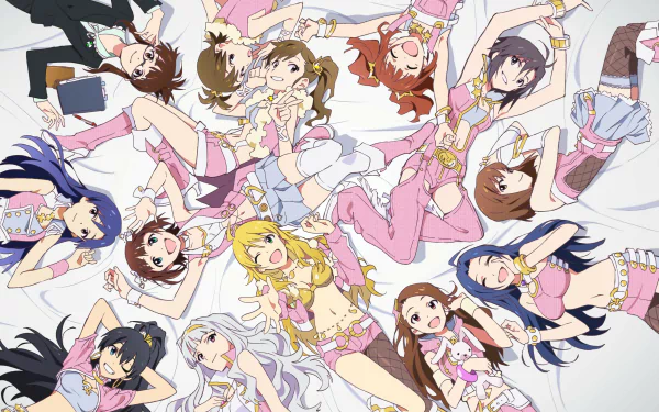 Azusa Miura Iori Minase Takane Shijou Hibiki Ganaha Miki Hoshii Haruka Amami Chihaya Kisaragi Makoto Kikuchi Yukiho Hagiwara Yayoi Takatsuki Mami Futami Ami Futami Ritsuko Akizuki Anime The iDOLM@STER HD Desktop Wallpaper | Background Image