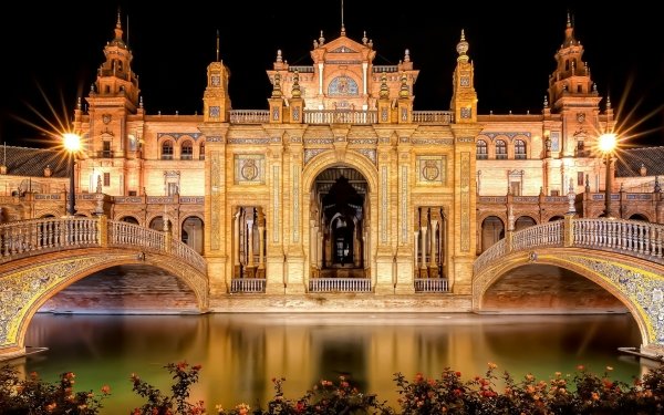 Man Made Plaza de España Monuments Seville Spain HD Wallpaper | Background Image