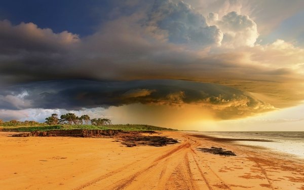 Earth Storm Cloud Seashore Sunshine HD Wallpaper | Background Image