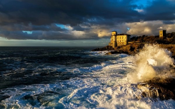 Photography Coastline Seashore Wave Castle Cloud HD Wallpaper | Background Image