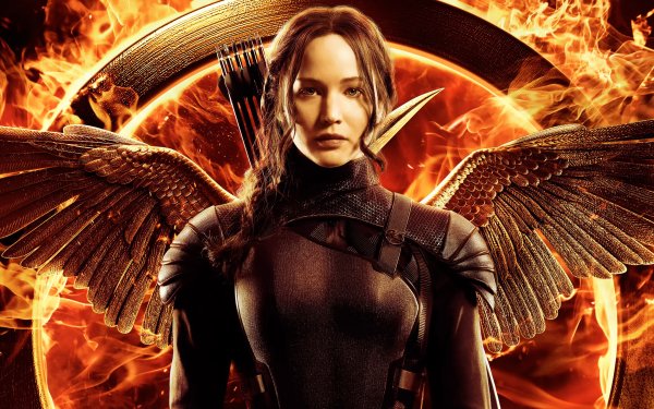 Movie The Hunger Games: Mockingjay - Part 1 The Hunger Games Jennifer Lawrence Wings Flame Katniss Everdeen HD Wallpaper | Background Image