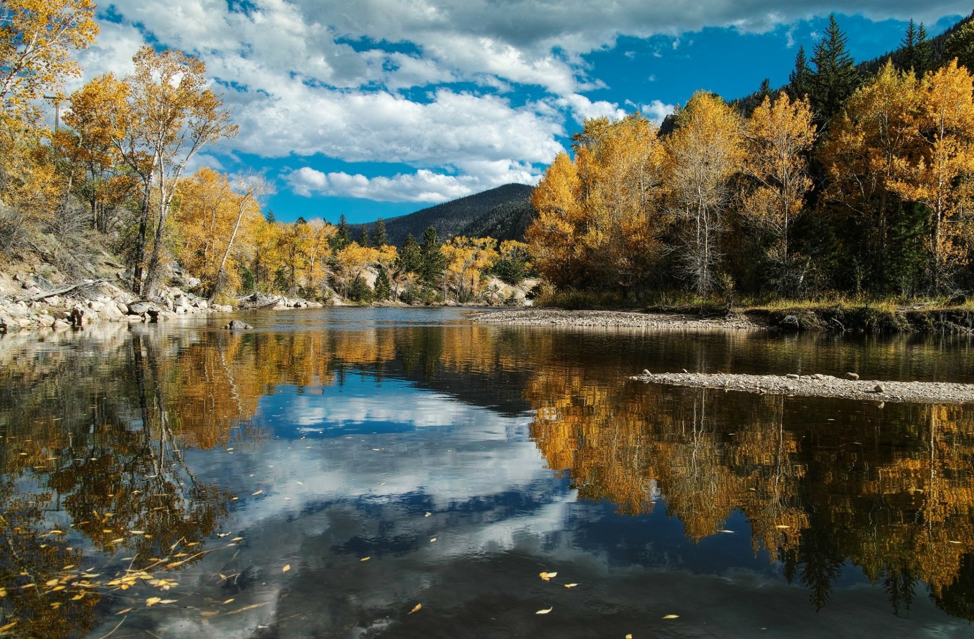 Autumn Reflections: HD Wallpaper of Trees by a Serene Lake | 2048x1345 ...