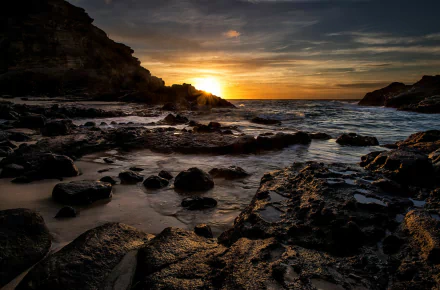 sea twilight sunset nature seashore HD Desktop Wallpaper | Background Image