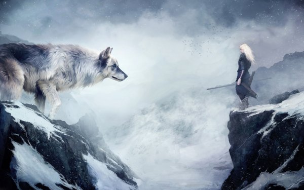Fantasy Wolf Fantasy Animals Gray HD Wallpaper | Background Image