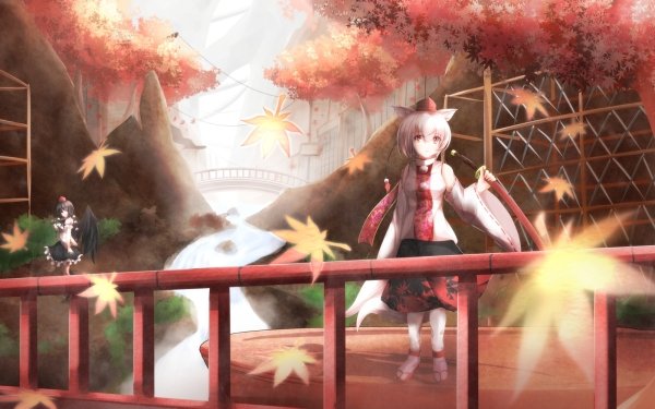 Anime Touhou Momiji Inubashiri Aya Shameimaru HD Wallpaper | Background Image