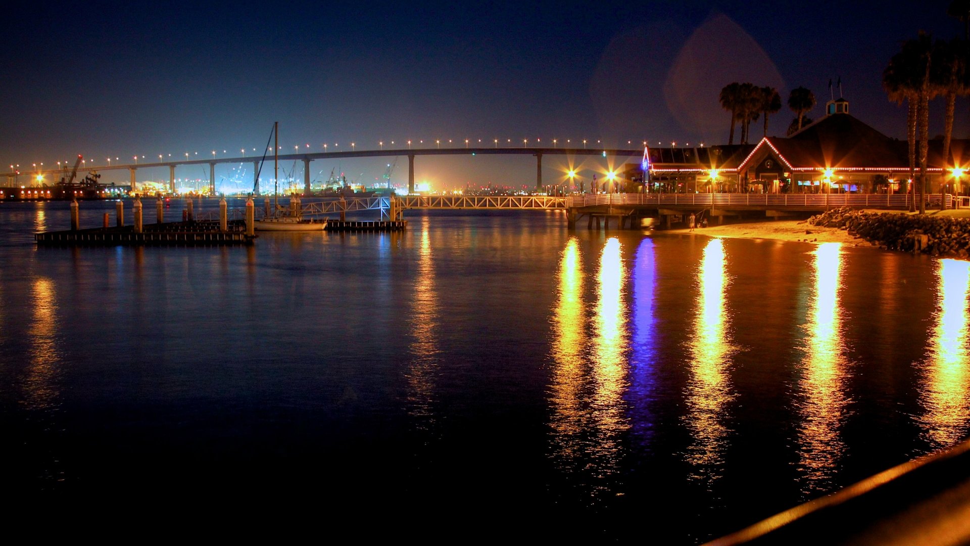 Download Night Man Made Coronado Bridge 4k Ultra HD Wallpaper