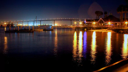 night man made Coronado Bridge HD Desktop Wallpaper | Background Image