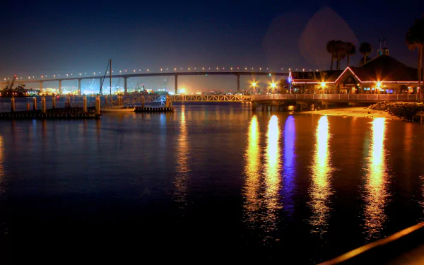 night man made Coronado Bridge HD Desktop Wallpaper | Background Image