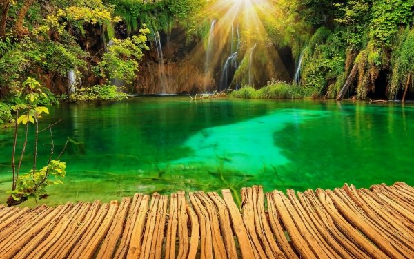 Photography Park Lake Waterfall Sunshine Plitvice Croatia HD Wallpaper | Background Image