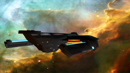 Star Trek starship coasting before a vivid nebula, glowing nacelles and detailed hull — Sci-Fi 4K Ultra HD PC desktop wallpaper/background.