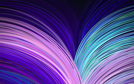 Abstract HD PC desktop wallpaper featuring dynamic curved lines in vibrant shades of purple, pink, and teal creating a flowing, energetic background.