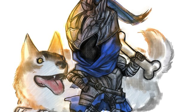 Video Game Dark Souls Sif Artorias Armor Wolf Chibi HD Wallpaper | Background Image