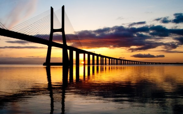 Man Made Vasco da Gama Bridge Bridges HD Wallpaper | Background Image