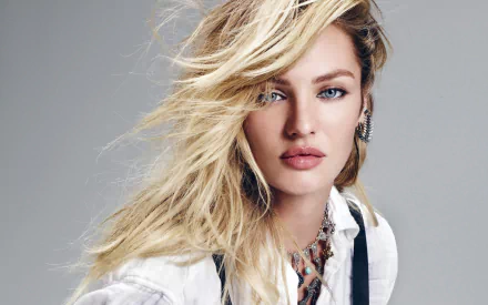 face blue eyes South African model woman Candice Swanepoel HD Desktop Wallpaper | Background Image
