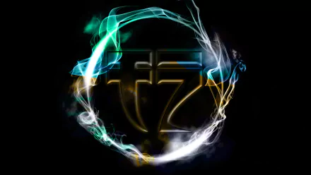 HD PC desktop wallpaper featuring an artistic, glowing circular design with Monstercat and drumstep dubstep music themes, created using Photoshop CS6.