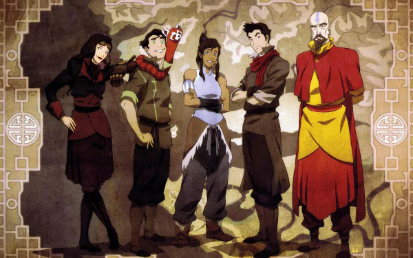 HD desktop wallpaper featuring characters from Avatar: The Legend of Korra, showcasing Korra and her friends against a dynamic, stylized background.
