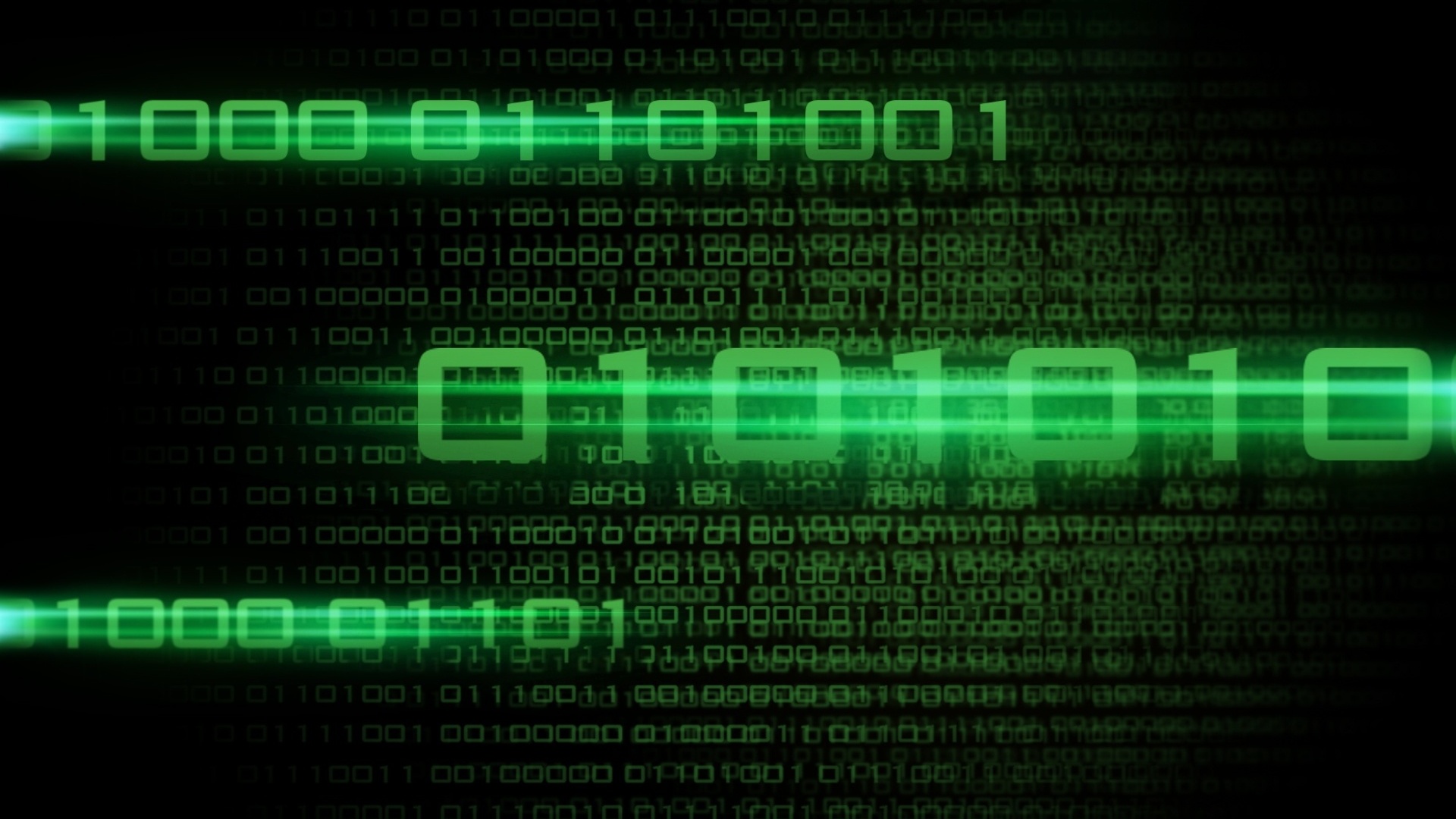 green binary code background