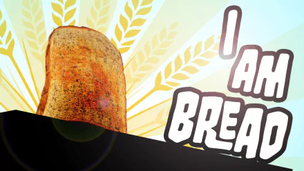 HD PC desktop wallpaper featuring a slice of bread with wheat stalks and the bold title I Am Bread from the video game of the same name.