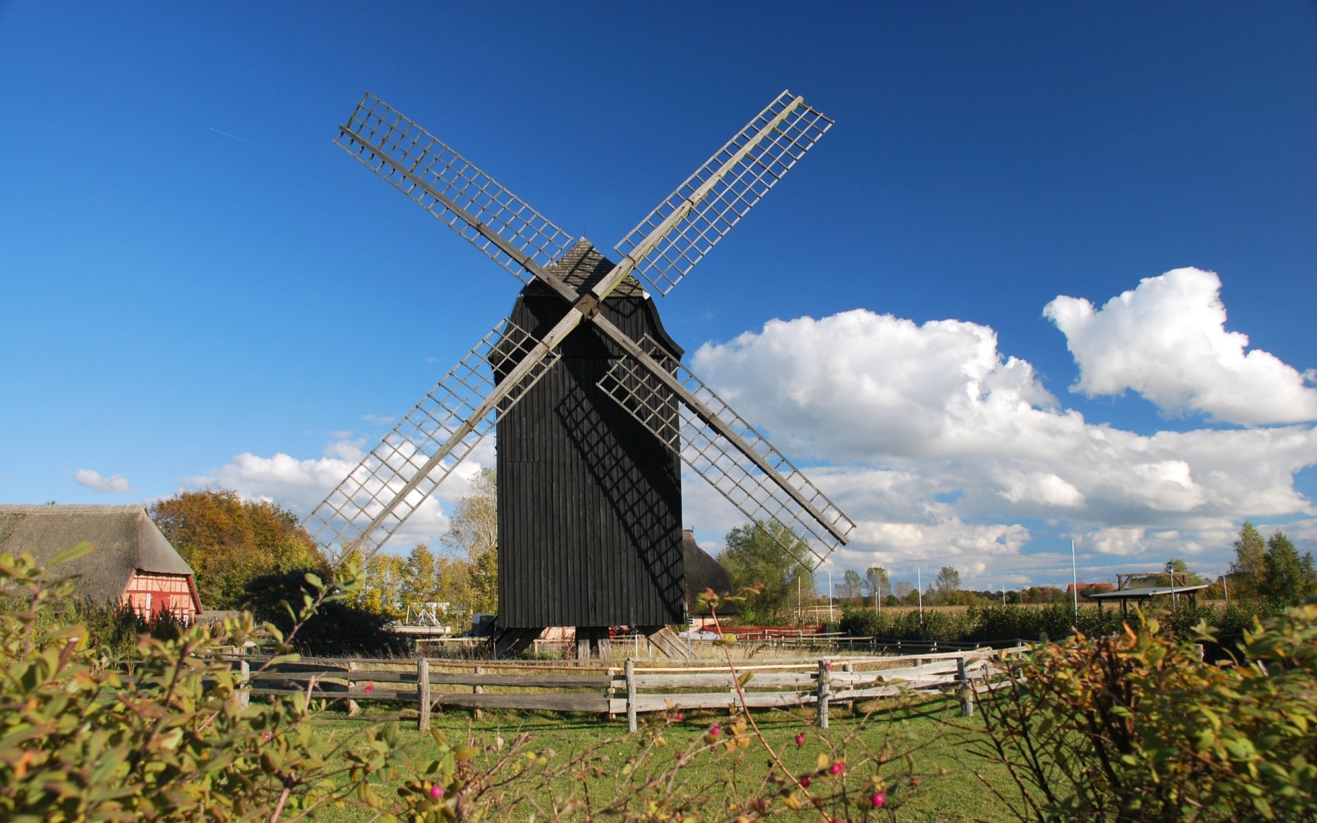 Download Man Made Windmill HD Wallpaper