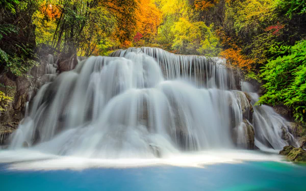 erawan national park Erawan Waterfall fall nature waterfall HD Desktop Wallpaper | Background Image