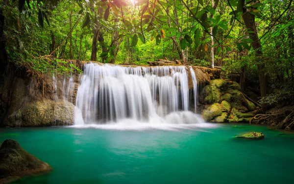 Thailand nature waterfall HD Desktop Wallpaper | Background Image