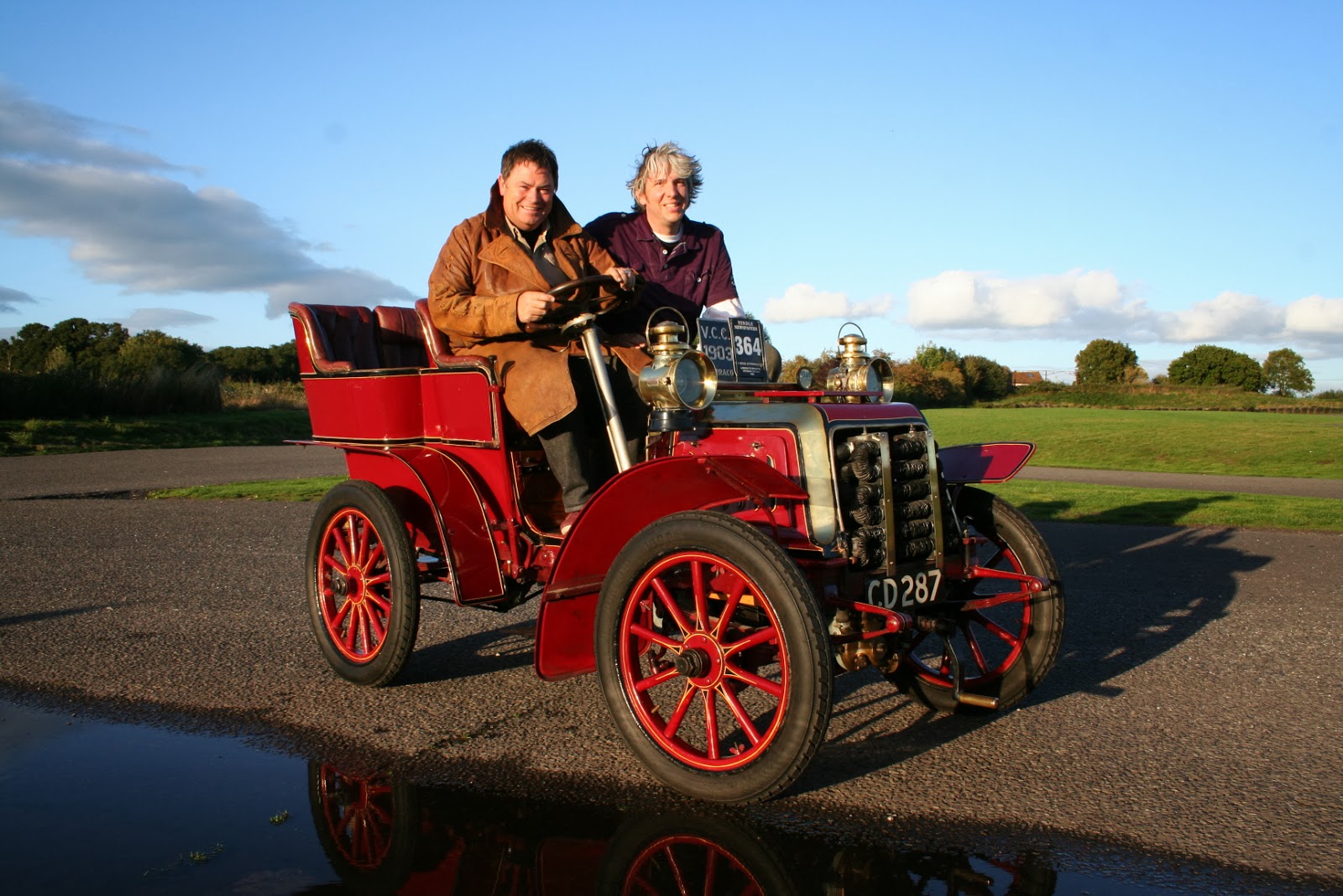Mike Brewer and Edd China in a 1903 Darracq