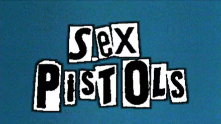 Punk cut-out lettering reading Sex Pistols on a teal-blue background, a music band logo rendered as an HD PC desktop wallpaper