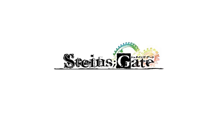HD desktop wallpaper featuring the logo of the anime Steins;Gate, showcasing intricate gears in vibrant colors against a sleek background.